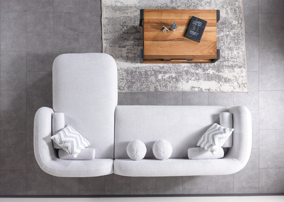 Alternate main view of Hanna Gray Boucle RAF 110" Sectional sofa