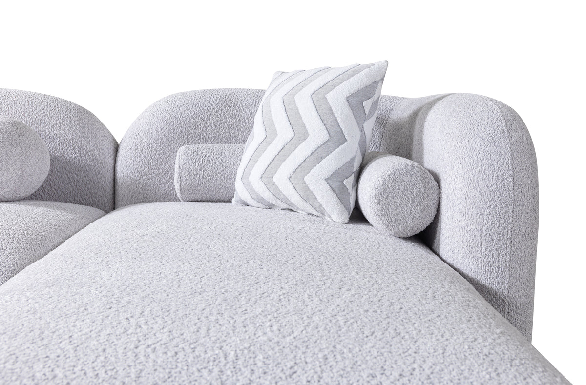 Front angle showing sectional design