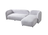 Side perspective of Hanna Gray Boucle RAF 110" Sectional