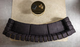 Detailed shot of sectional sofa stitching and texture