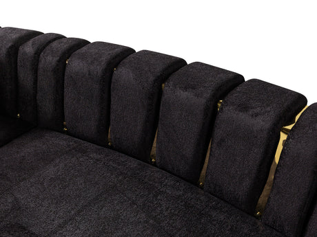 Side angle highlighting sectional sofa curve