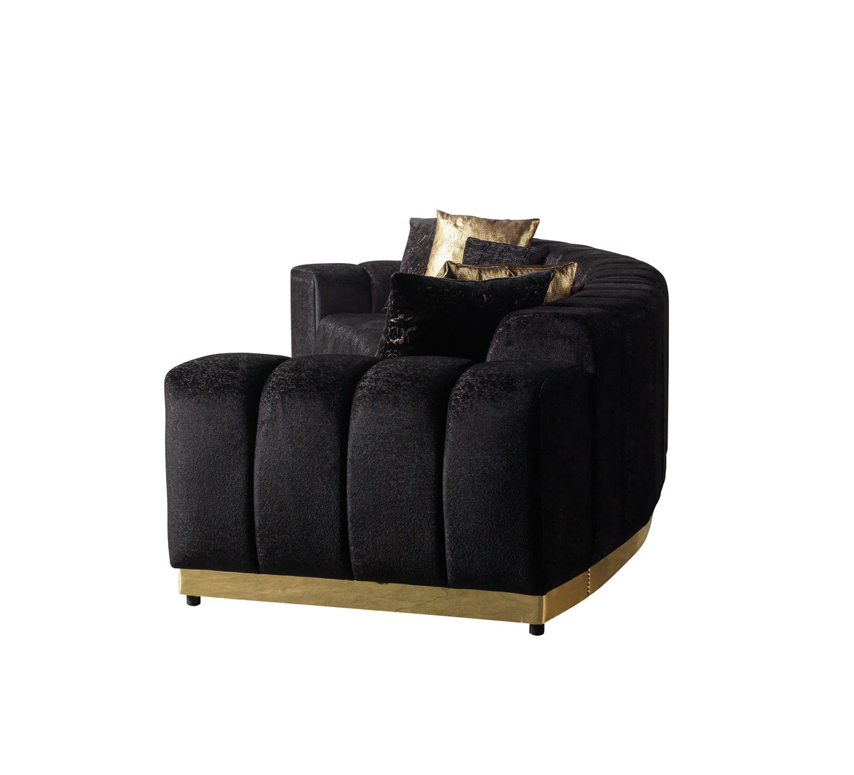 Side perspective showing sofa depth