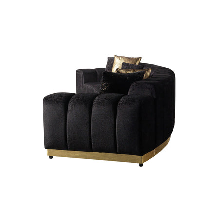 Side perspective showing sofa depth