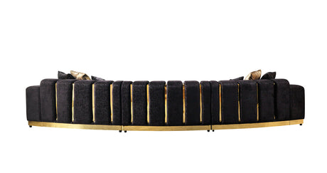 Another main angle of Anne Black Velvet Sectional