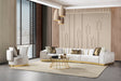 Anne Ivory Velvet 3-Piece Curved 165" Sectional Sofa main front view