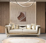 Front view of Belly Ivory Velvet Loveseat 76"