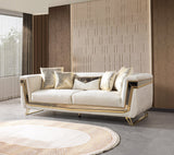 Sofa and loveseat set angled view
