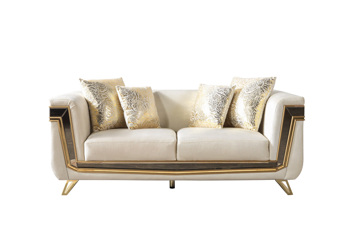 Loveseat seating cushions detail