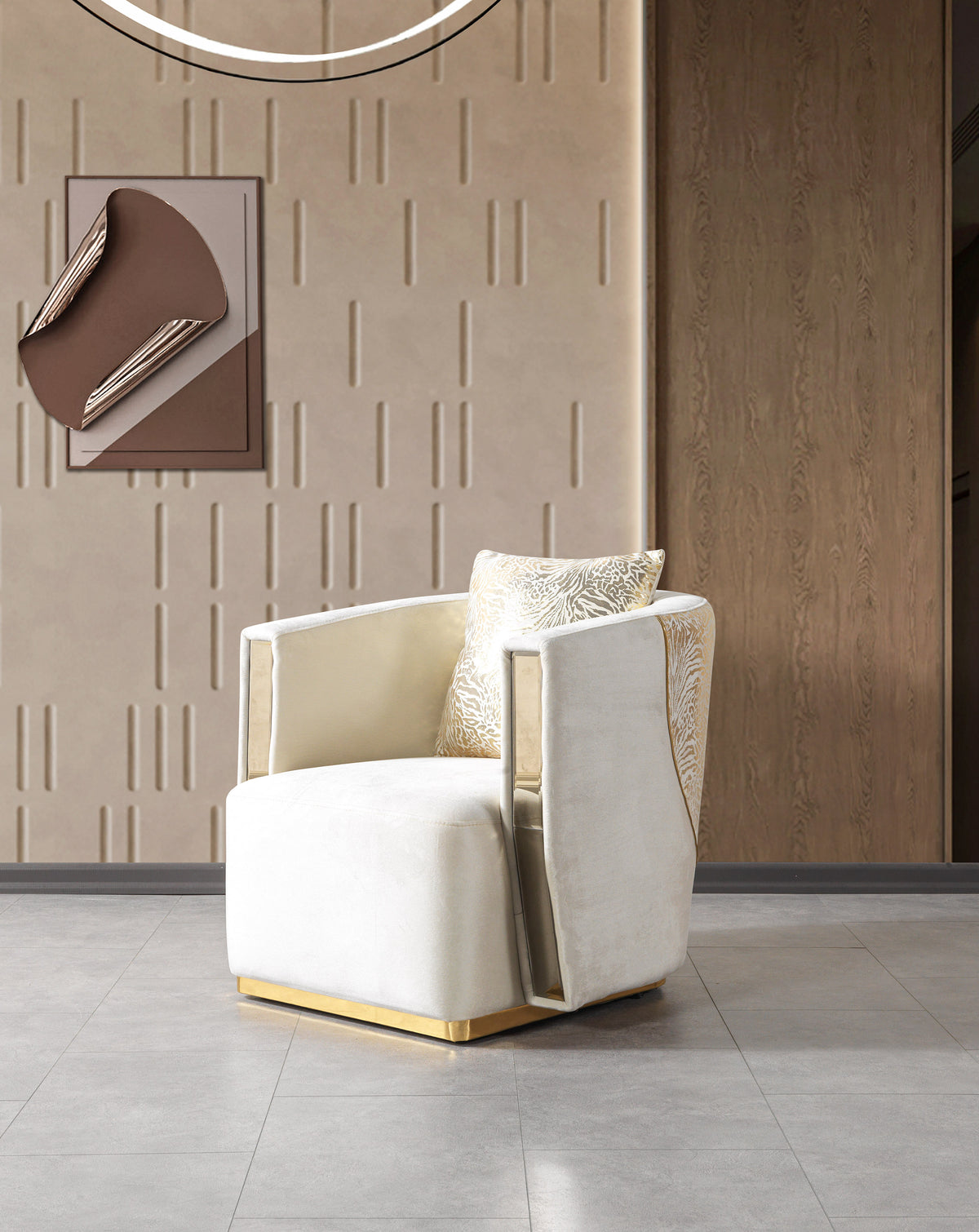 Belly Ivory Velvet Chair