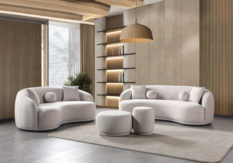 Main angle of Emily Ivory Velvet Sofa