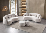 Emily Ivory Velvet Sofa 91" & Loveseat 81"