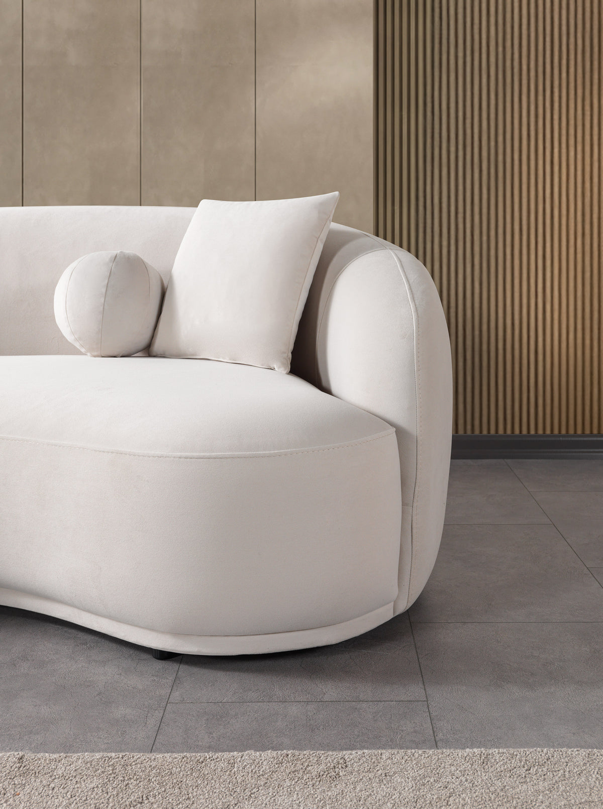 Emily Ivory Velvet Sofa 91" & Loveseat 81"