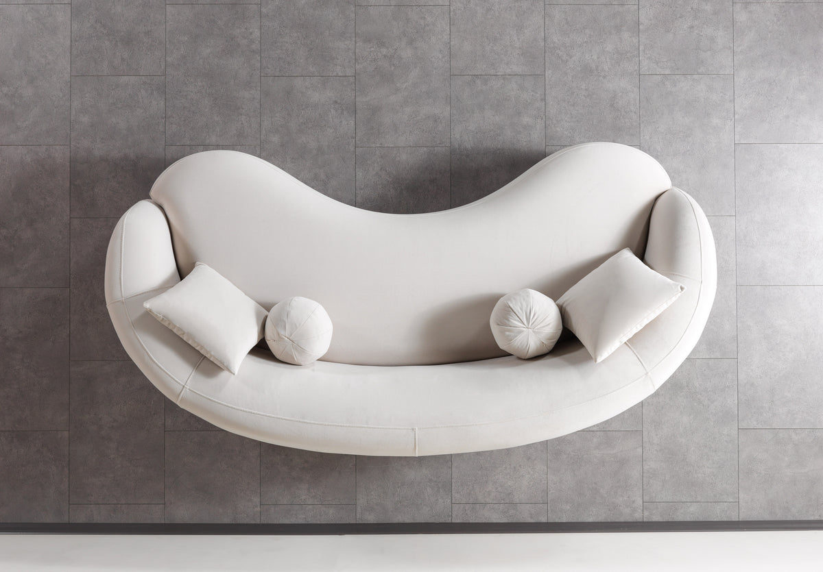 Emily Ivory Velvet Sofa 91" & Loveseat 81"