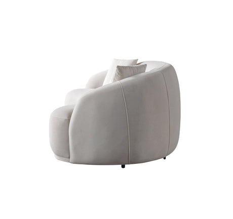 Emily loveseat velvet texture and cushion detail