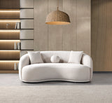 Emily Ivory Velvet Loveseat 81"