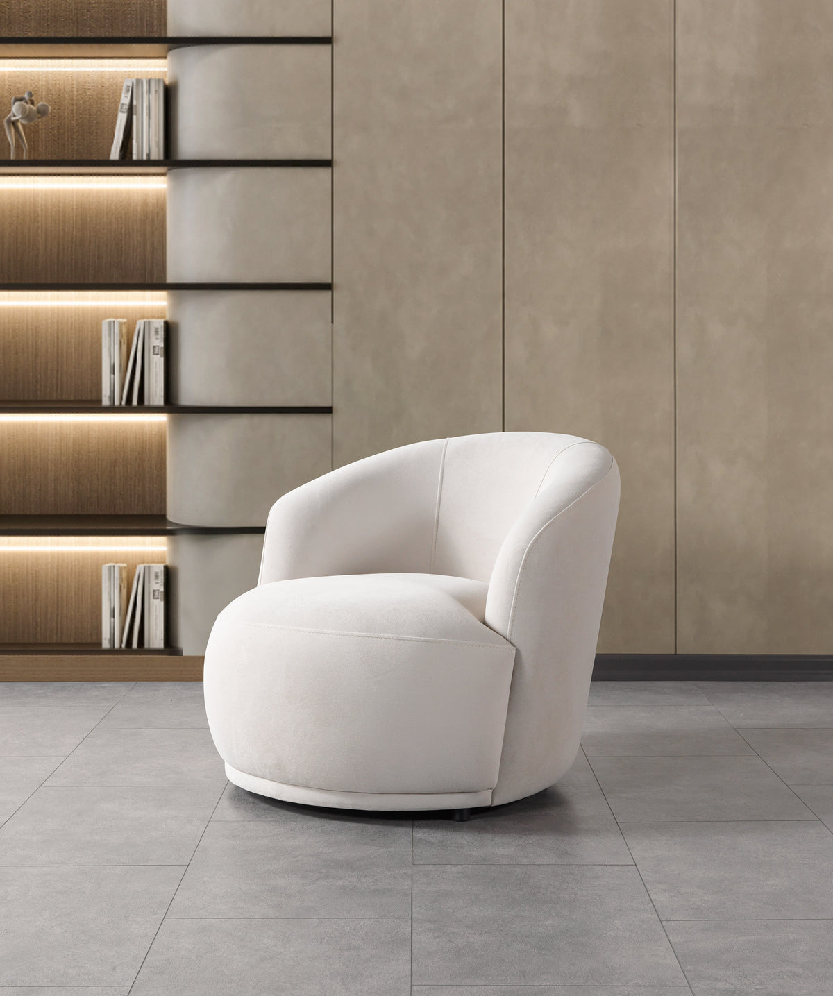 Emily Ivory Velvet Accent Chair