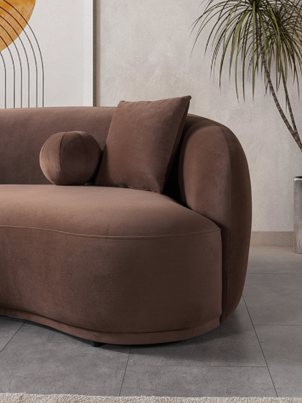 Emily Coffee Velvet Sofa 91" & Loveseat 81"