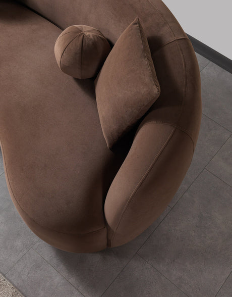 Back view of Emily Coffee Velvet Sofa