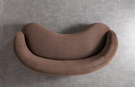 Wide angle view of sofa and loveseat