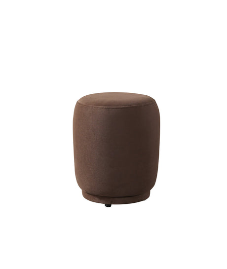 Ava Coffee Velvet Accent Stool front angle showing velvet upholstery