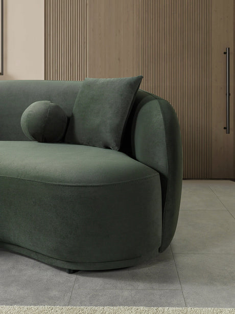 Emily Green Velvet Sofa main view from another angle