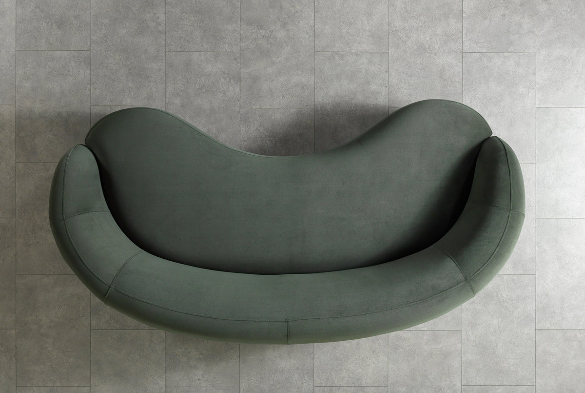 Emily Green Velvet Sofa 91" & Loveseat 81"