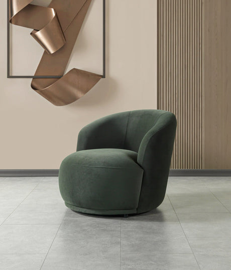 Emily Green Velvet Accent Chair side angle