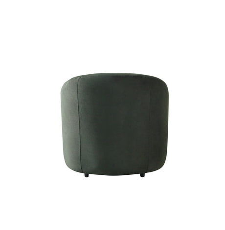Emily Green Velvet Accent Chair close-up of wooden legs