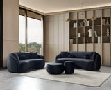Emily Black Velvet Sofa 91" & Loveseat 81"