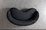 Emily Black Velvet Loveseat 81"