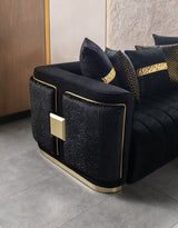 Carlina Black Velvet Sofa & Loveseat view 9