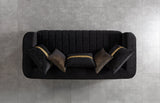 Carlina Black Velvet Sofa view 5