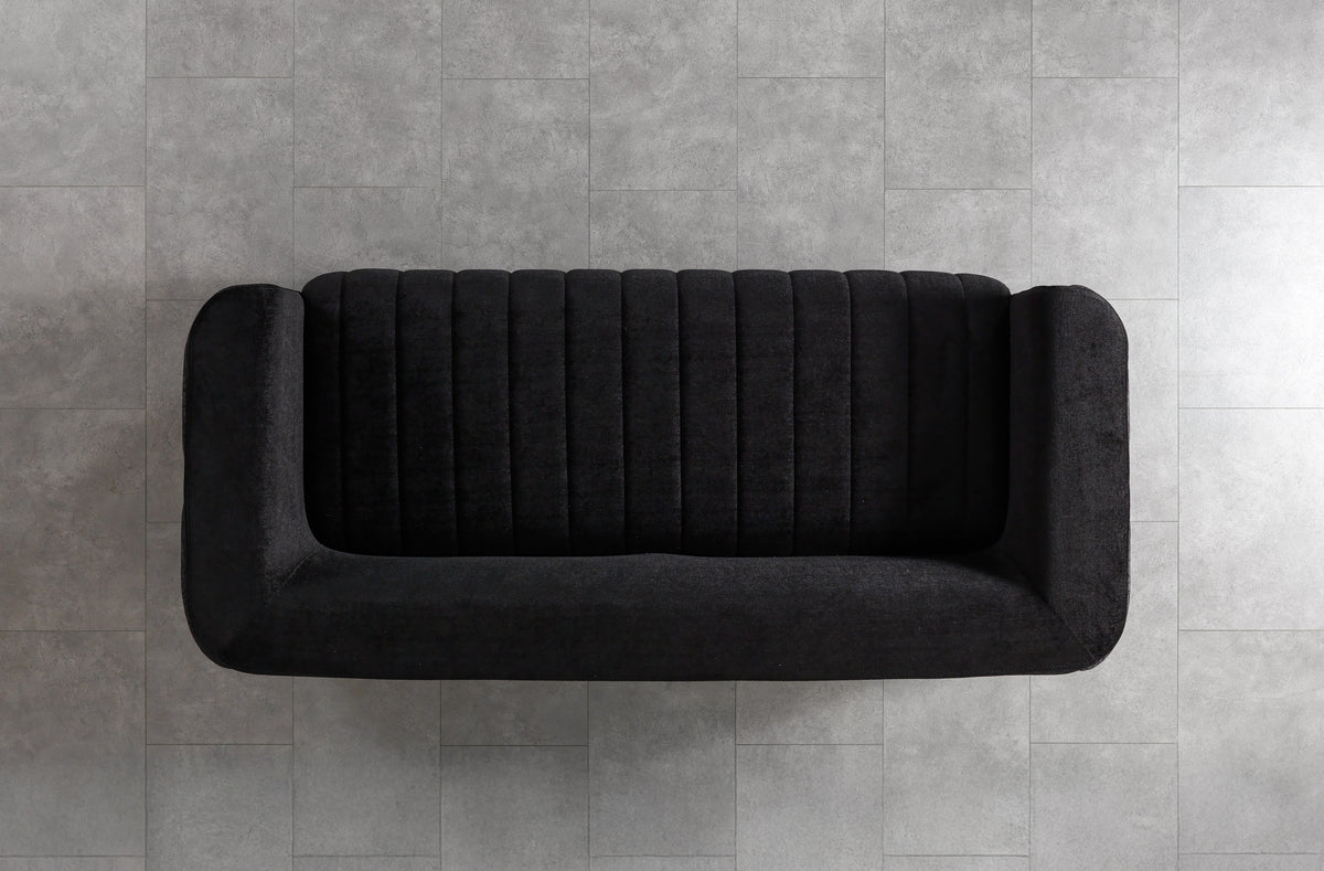 Carlina Black Velvet Sofa & Loveseat view 17