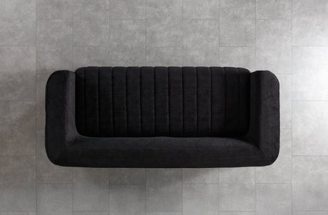 Carlina Black Velvet Sofa view 6