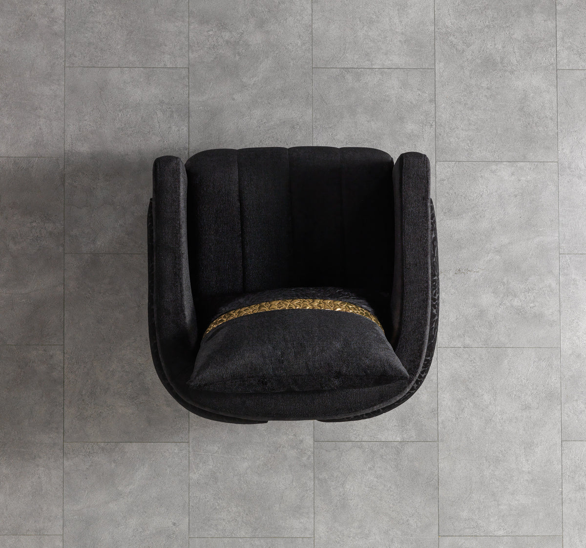 Carlina Black Velvet Chair view 7