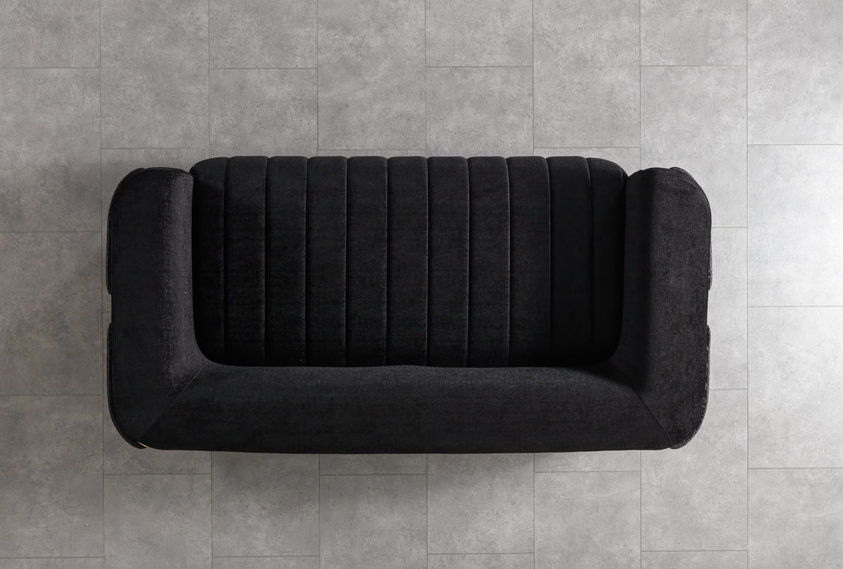 Carlina Black Velvet Sofa & Loveseat view 19