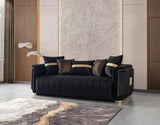 Carlina Black Velvet Sofa & Loveseat view 6