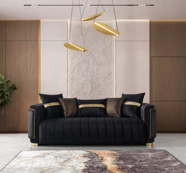 Carlina Black Velvet Sofa from Decor Furniture