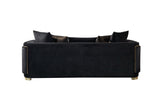 Carlina Black Velvet Sofa view 8