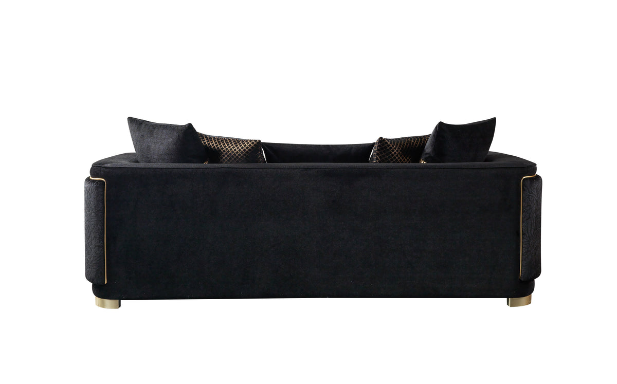 Carlina Black Velvet Sofa & Loveseat view 13