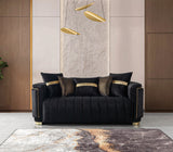 Carlina Black Velvet Loveseat 77" from Decor Furniture