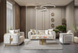 Carlina Ivory Velvet Sofa & Loveseat from Decor Furniture