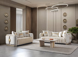 Carlina Ivory Velvet Sofa & Loveseat view 2