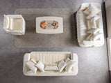 Carlina Ivory Velvet Sofa & Loveseat view 4