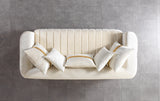 Carlina Ivory Velvet Sofa & Loveseat view 13