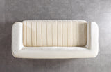 Carlina Ivory Velvet Sofa & Loveseat view 14