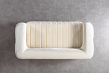 Carlina Ivory Velvet Loveseat 77" view 6