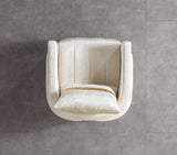 Carlina Ivory Velvet Sofa & Loveseat view 23