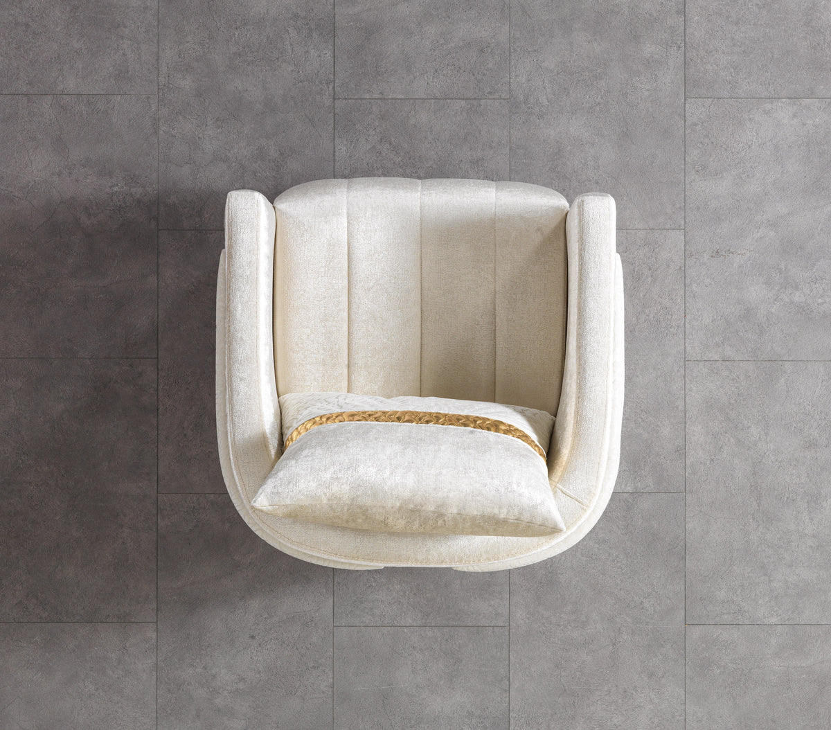 Carlina Ivory Velvet Chair view 7