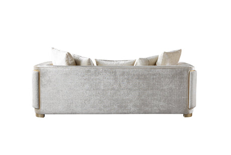 Carlina Ivory Velvet Sofa & Loveseat view 17